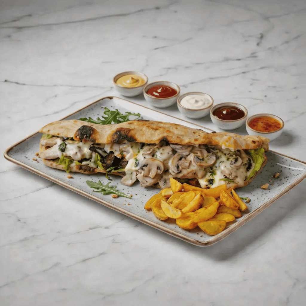 Big panuozzo escalope à la créme aux champignons